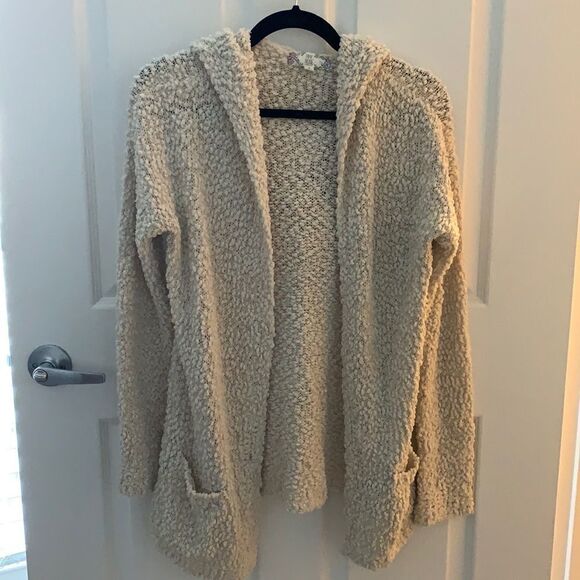 Pink Rose Hooded Cardigan With Pockets - Picture 1 of 3